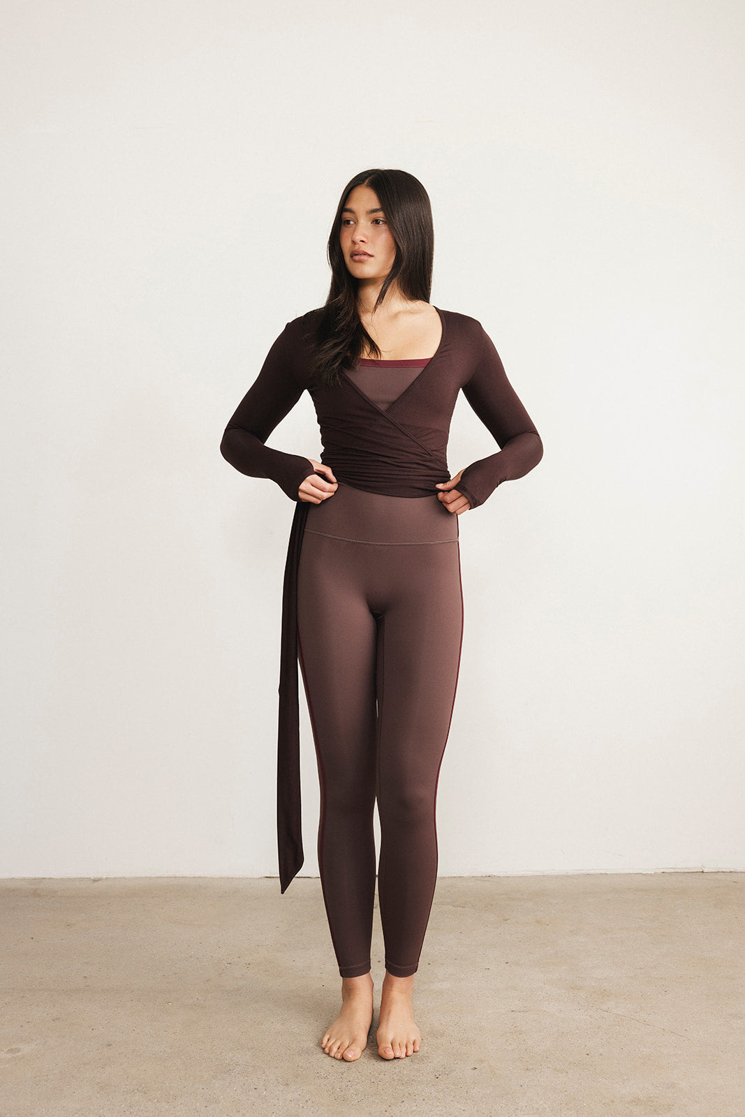 Soft Wrap Top - Dark Brown