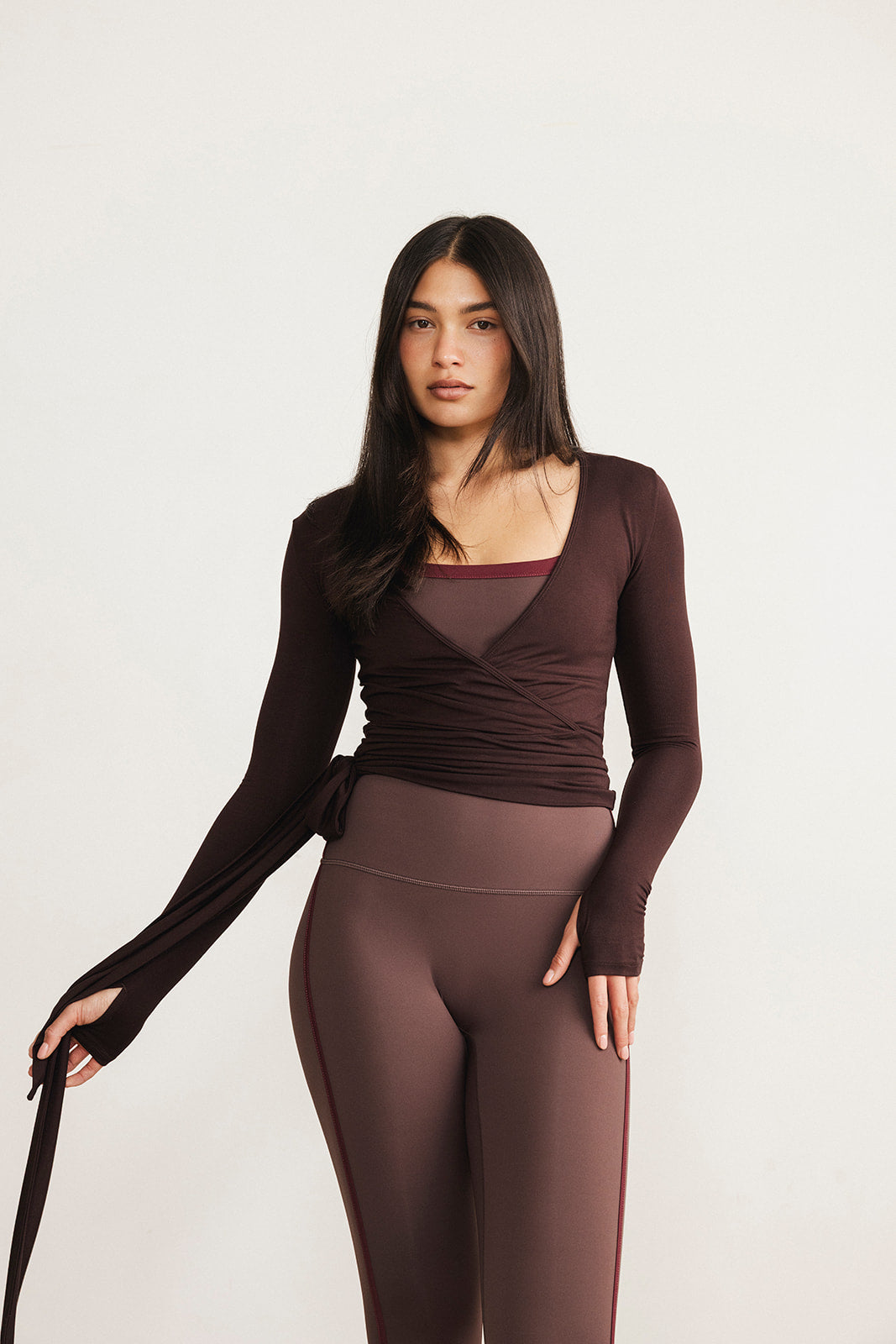 Soft Wrap Top - Dark Brown