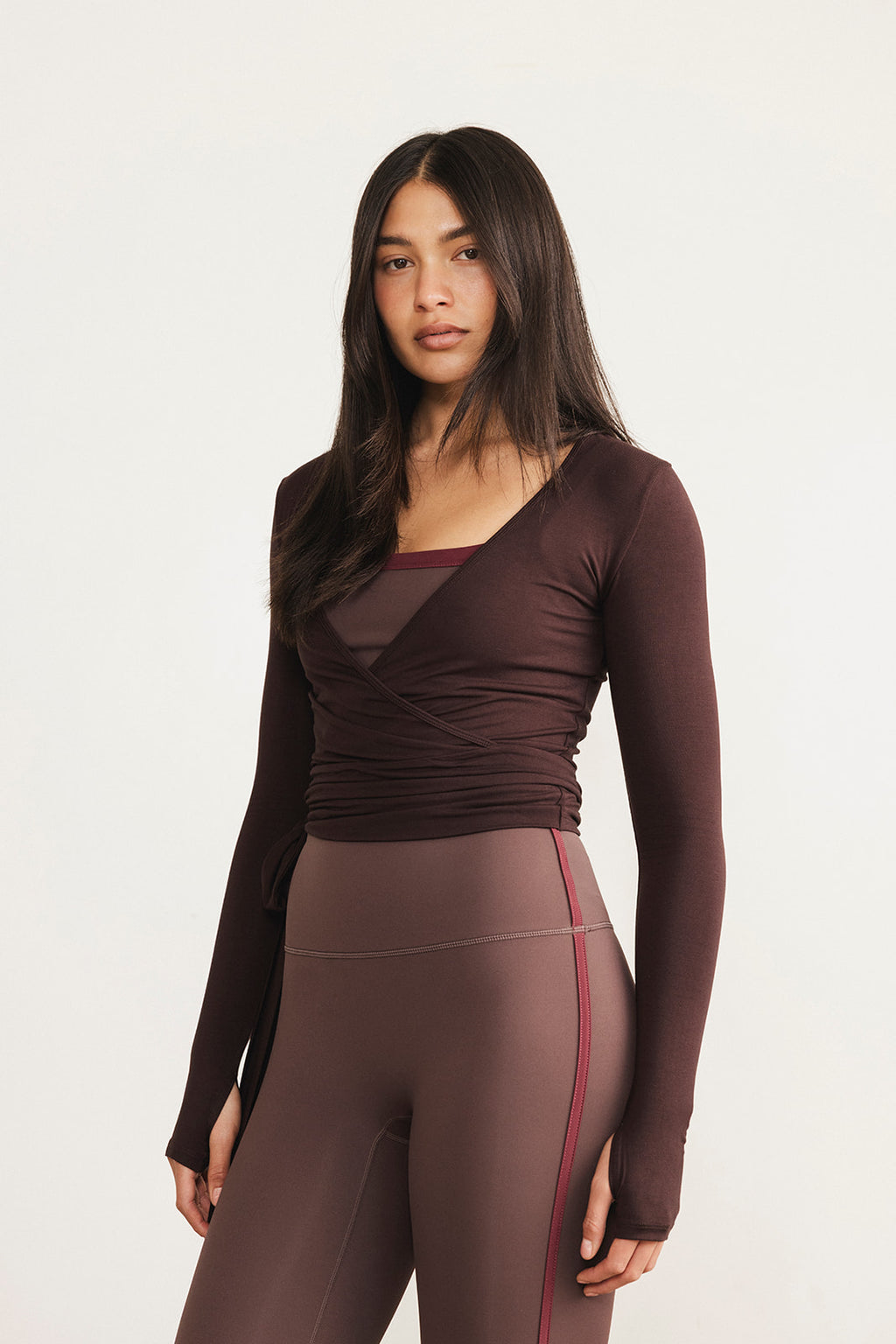 Soft Wrap Top - Dark Brown