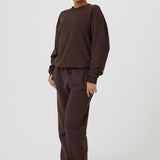 FLEECE FIT SWEATSHIRT - COFFEE BROWN