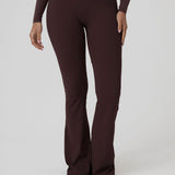 SECOND SKIN FIT FLARE LEGGINGS - BROWN