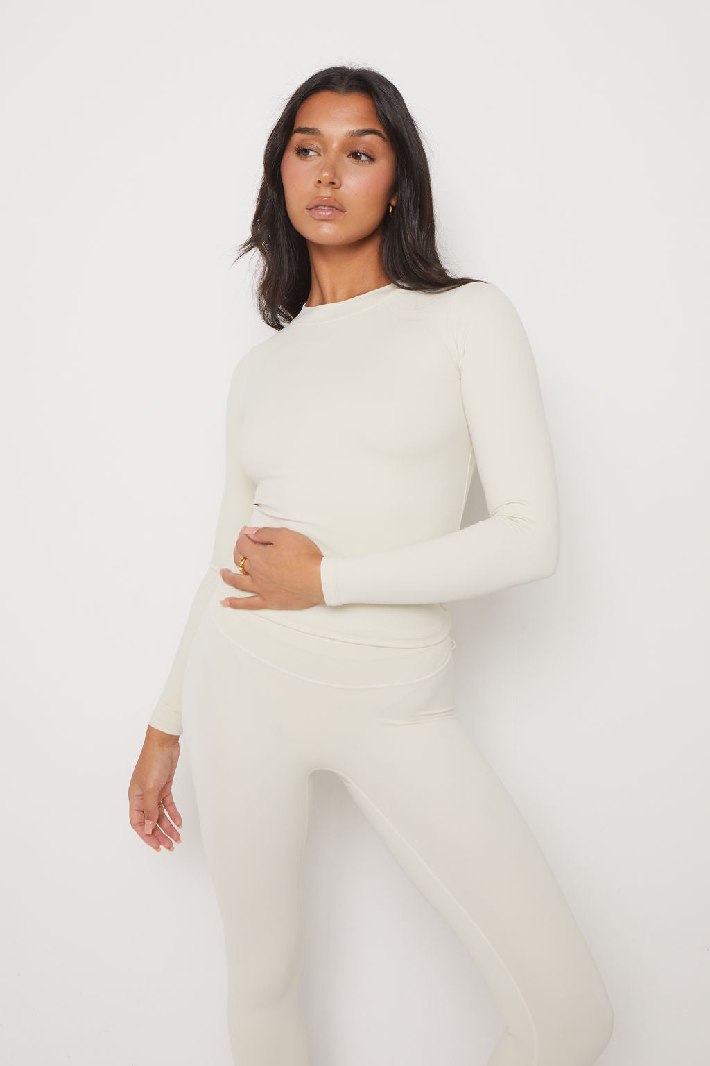 LONG SLEEVE SECOND SKIN TEE - BONE