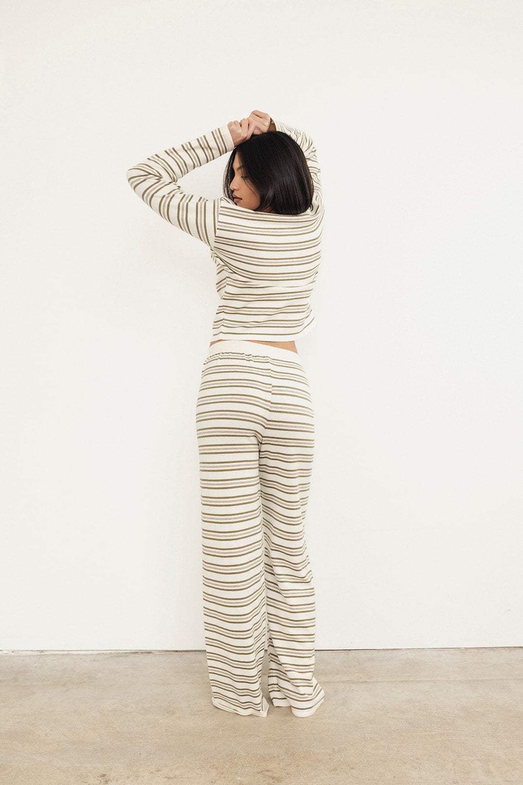 Neutral Stripe Knit Trousers