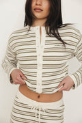 Neutral Stripe Knit Cardigan