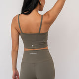 SECOND SKIN CROPPED CAMI - OLIVE