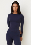 LONG SLEEVE SECOND SKIN TEE - NAVY