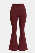 SECOND SKIN FIT FLARE LEGGINGS - MERLOT