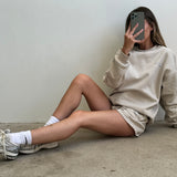 CLASSIC SWEAT SHORTS - BEIGE