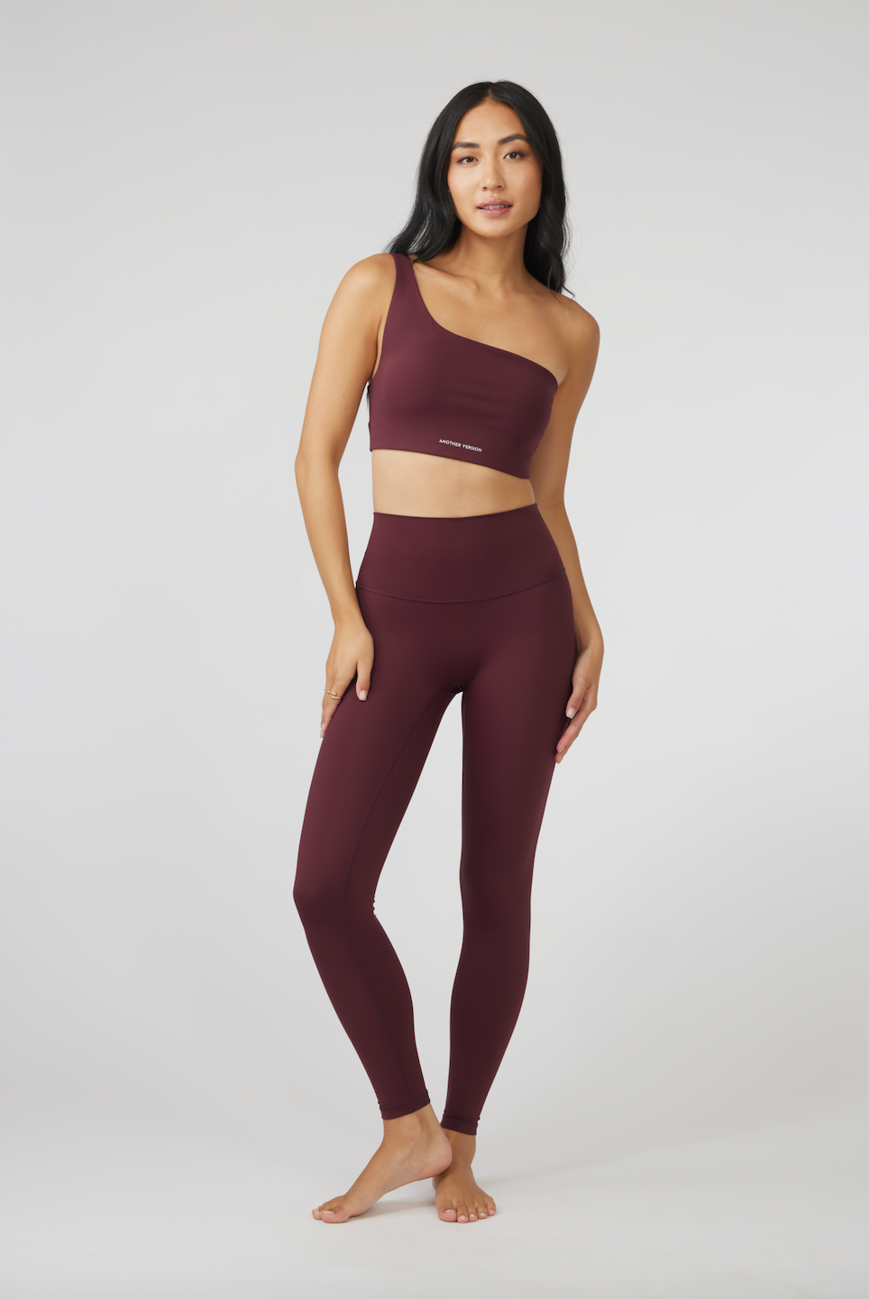 SECOND SKIN ONE SHOULDER BRA - MERLOT