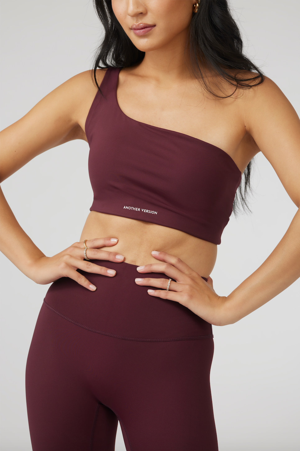 SECOND SKIN ONE SHOULDER BRA - MERLOT