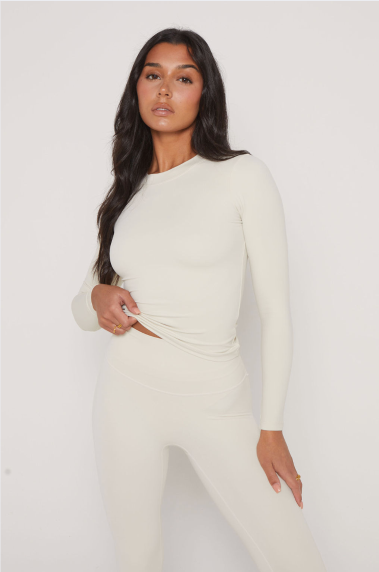 LONG SLEEVE SECOND SKIN TEE - BONE